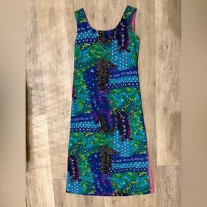 70s Vintage Boho Psychedelic print Dress